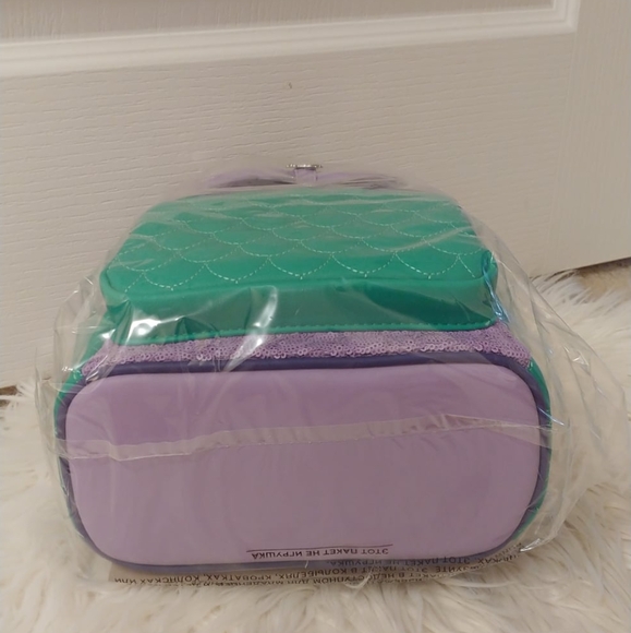 💜💚FIRM! NWT DISNEY LOUNGEFLY LITTLE MERMAID ARIEL SEQUINED MINI BACKPACK & WAL - Picture 6 of 9